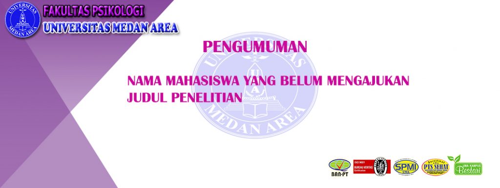 Mahasiswa yang belum mengajukan judul penelitian