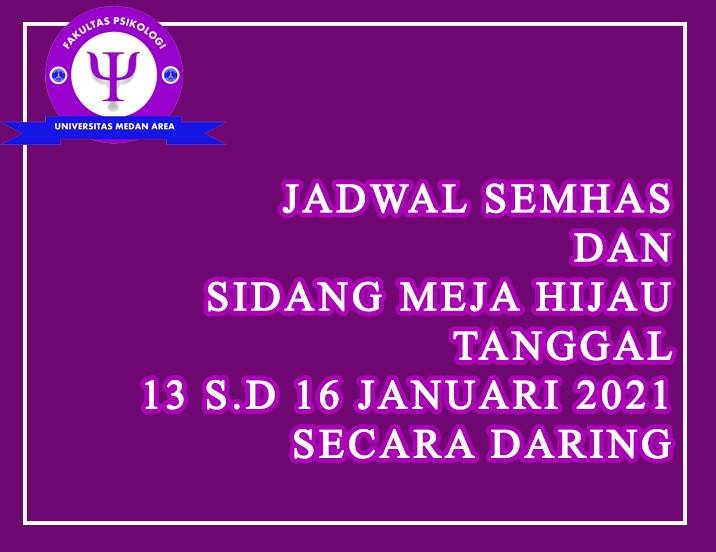 JADWAL SEMHAS SIDANG TGL 13 SD 16 JANUARI 21