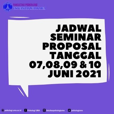 JADWAL SEMINAR PROPOSAL TANGGAL 07,08,09,10 JUNI 2021