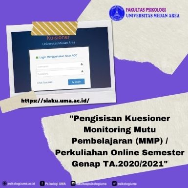 Pemberitahuan Pengisisan Kuesioner Monitoring Mutu Pembelajaran (MMP)