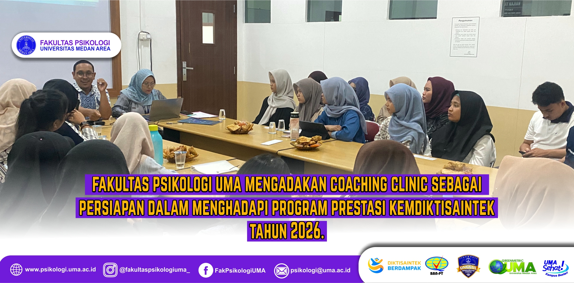 Fakultas Psikologi Universitas Medan Area Mengadakan Coaching Clinic sebagai Persiapan Menghadapi Program Prestasi Kemdiktisaintek Tahun 2026